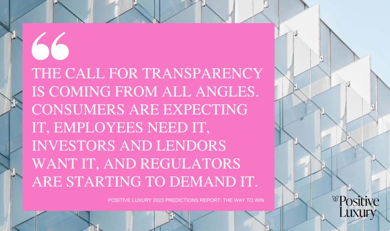 Radical transparency: a vision for the future (c/o Positive Luxury).